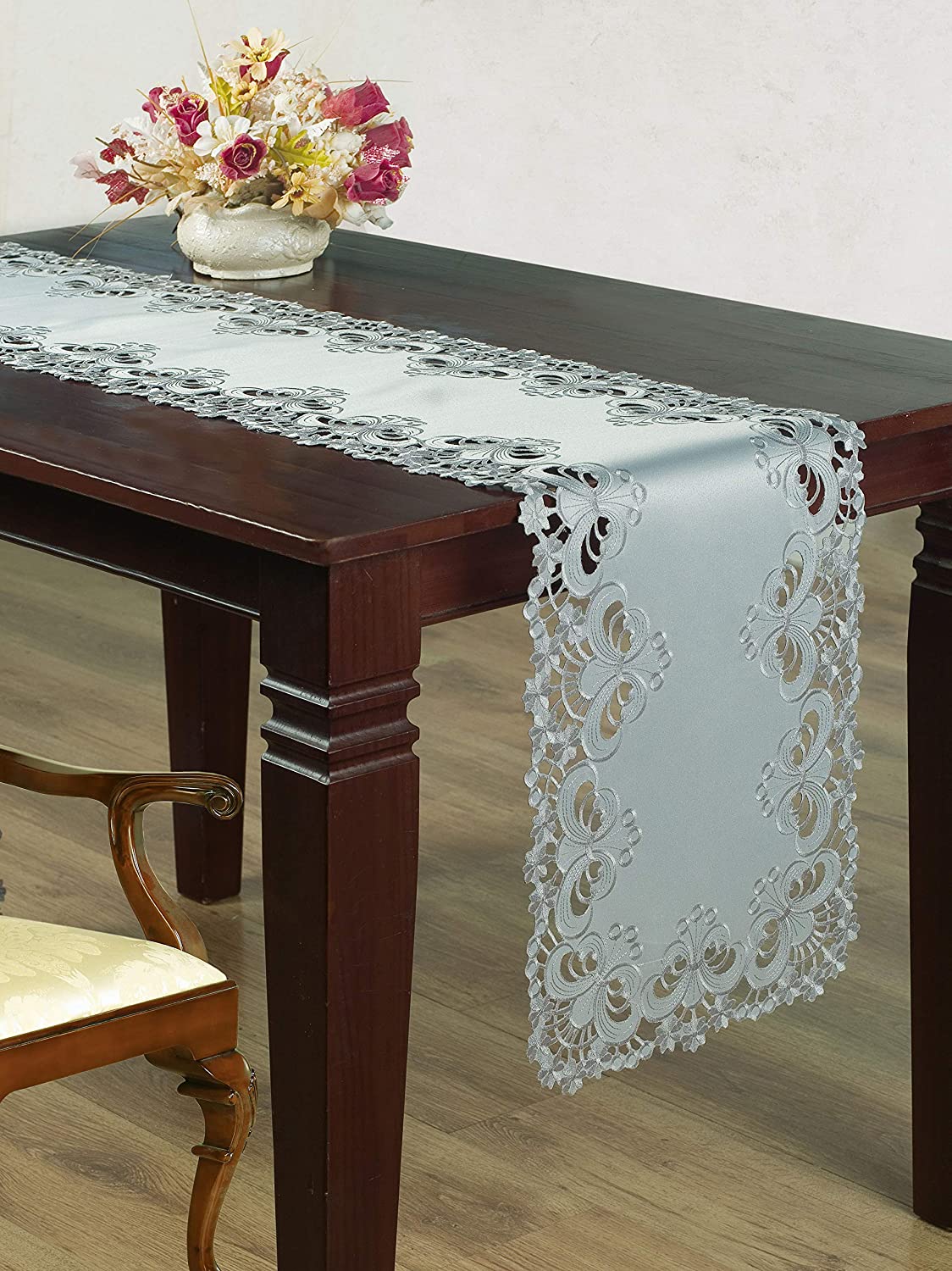 Table Runner with European Embroidery - The Creola Collection