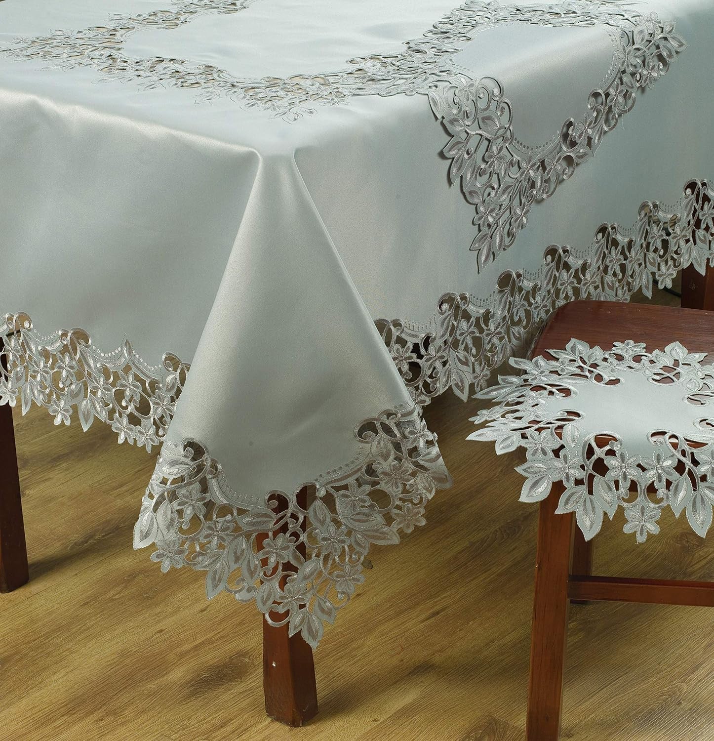 Table Toppers with European Embroidery - The Alvina Collection