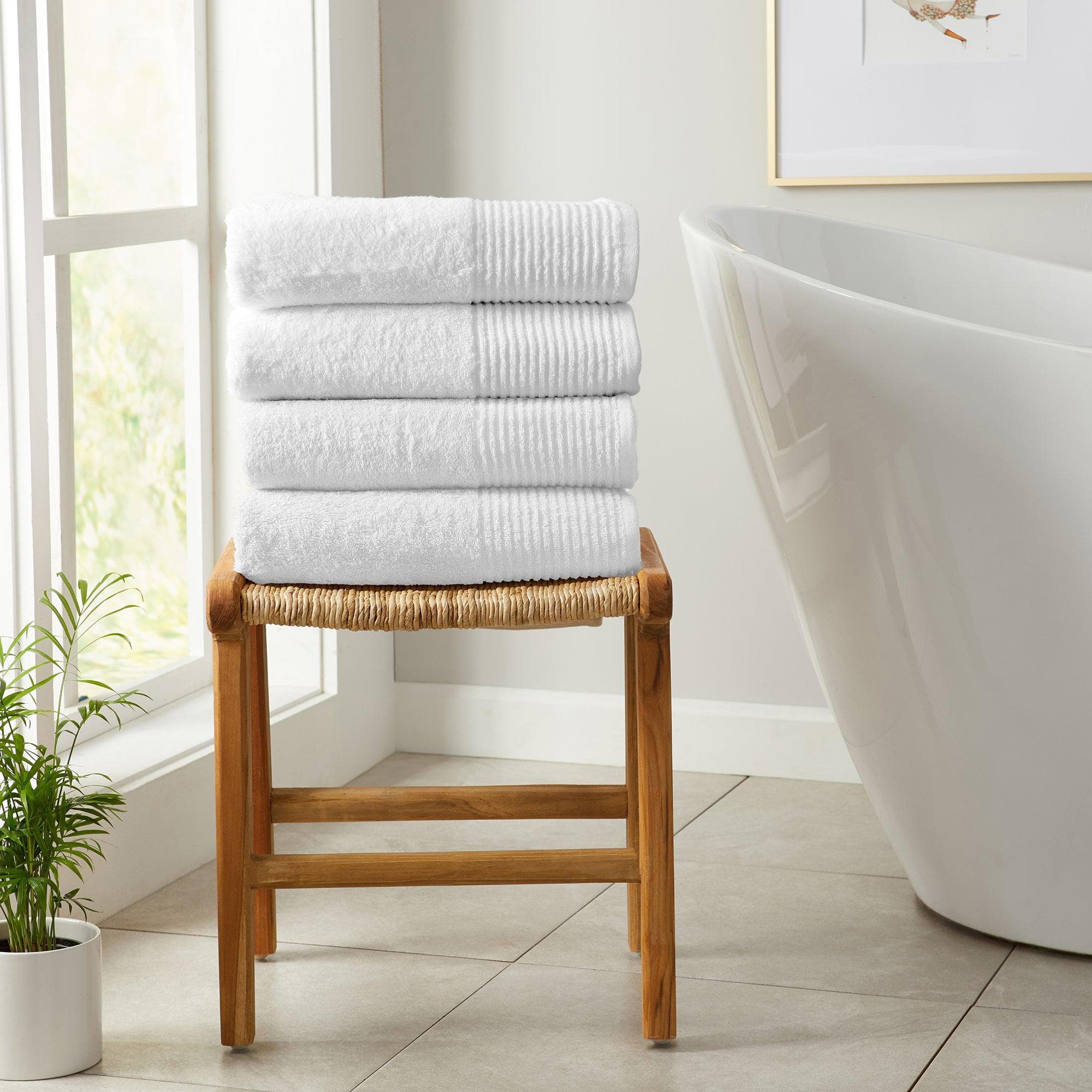 4 Pack Cotton Bath Towels - Kasper Collection