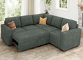 Green Corduroy Sectional Sleeper Sofa With Storage