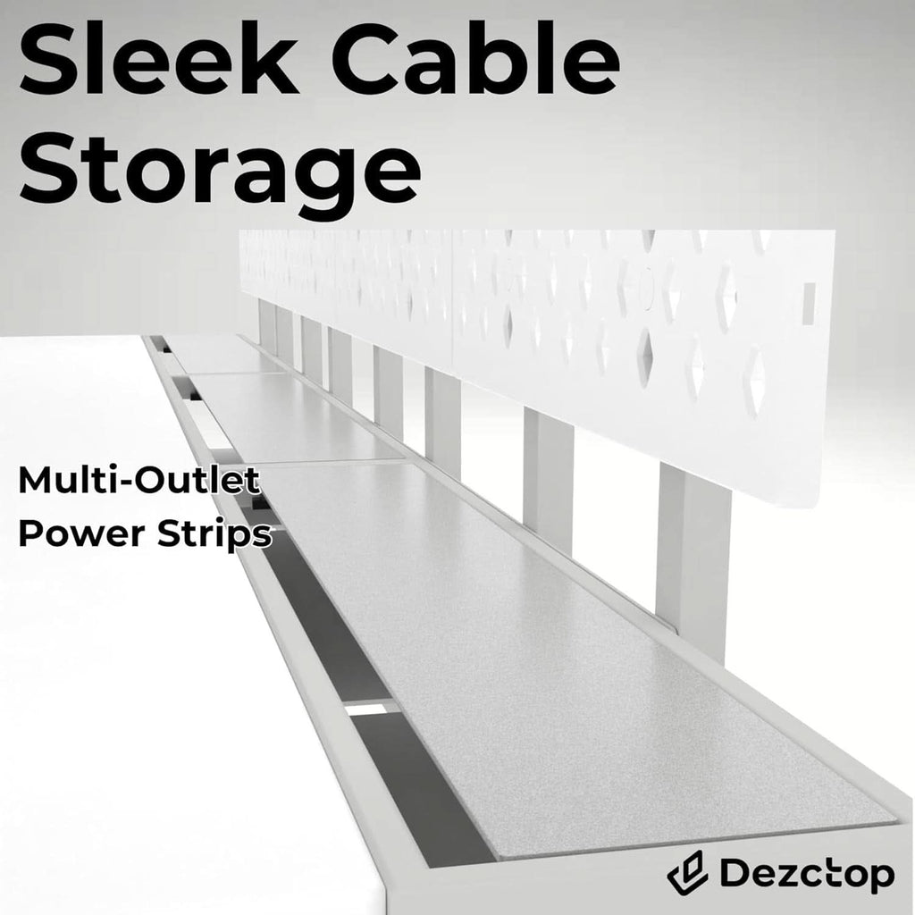 Large Gaming Desk with Pegboard and Cable Management