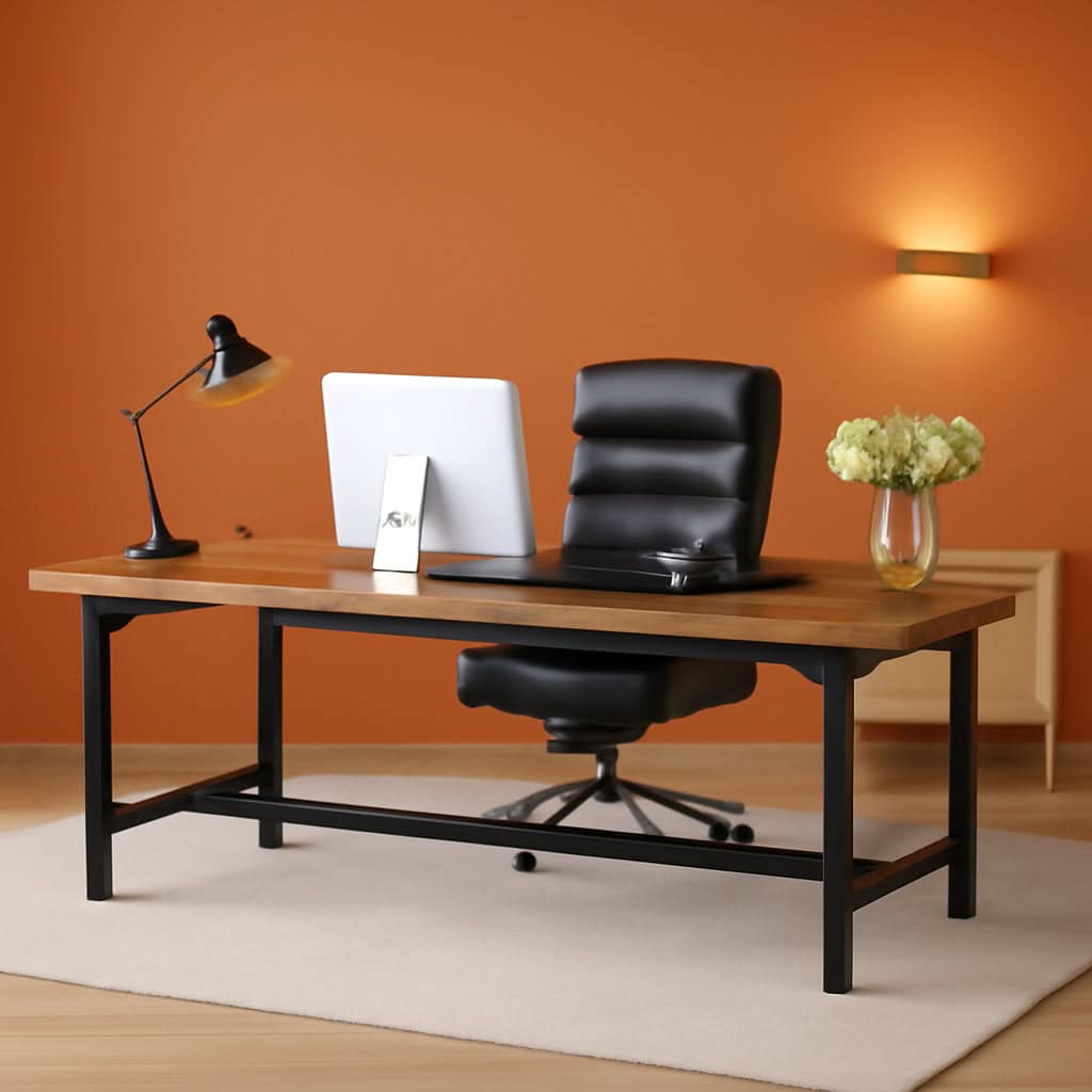 Large Rustic Computer Desk for Home Office Workstation