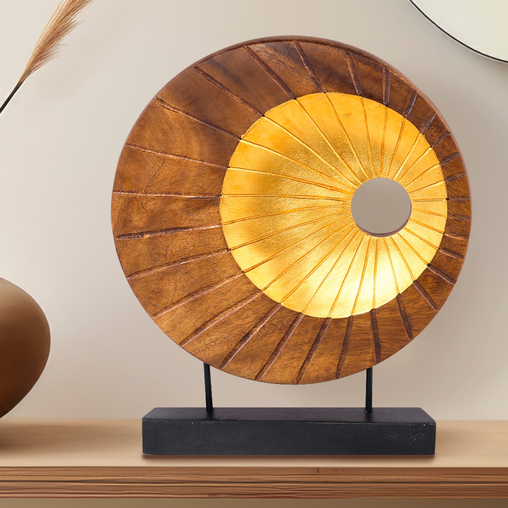 Nature Form – Hand-Carved Wooden Sculpture, Artistic Accent for Home Decor