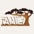 Forever Family – Hand Carved Wooden Sculpture, Handmade Decorative Home Art, Gift for Mom