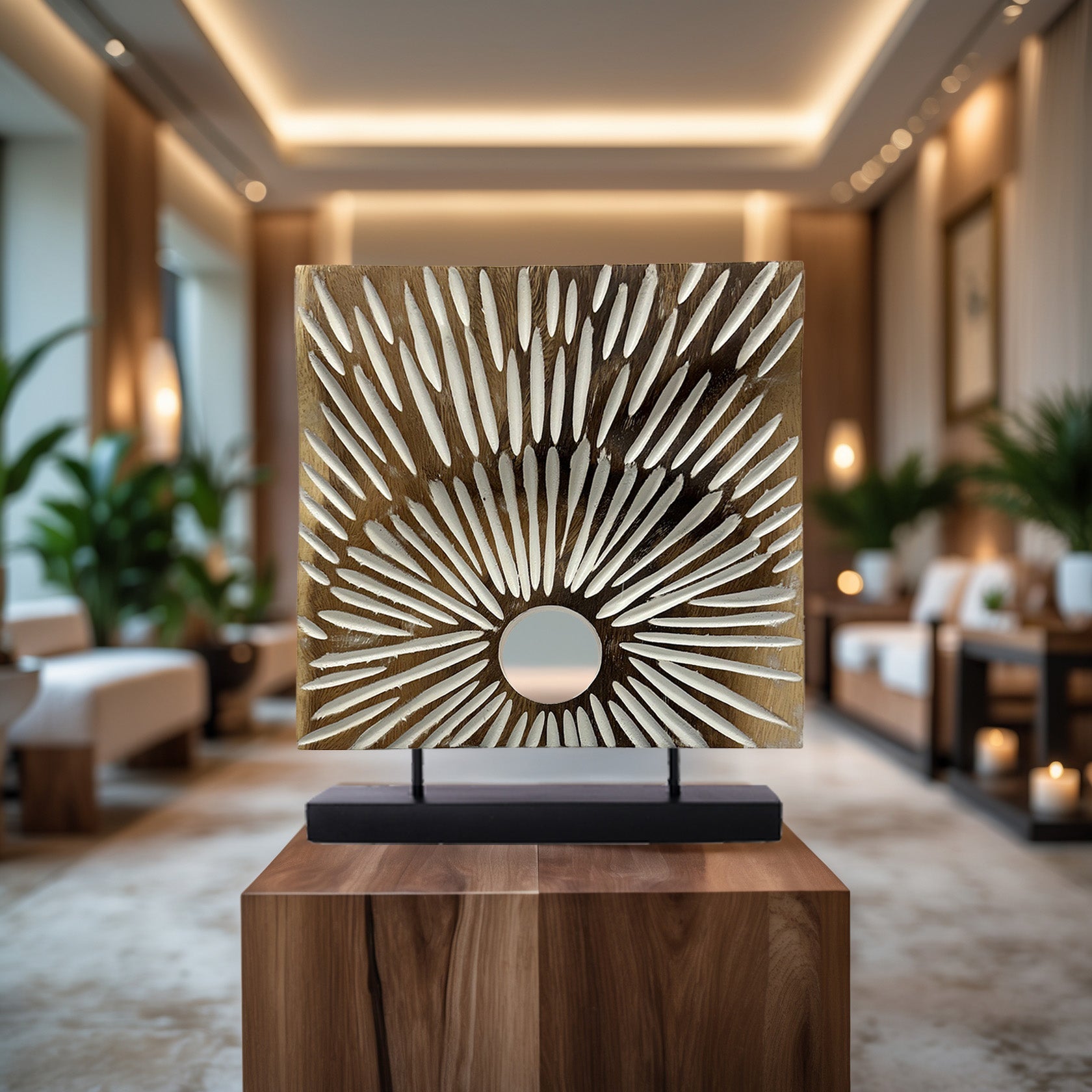 Rustic Essence – Handmade Acacia Wooden Sculpture, Decorative Home Accent