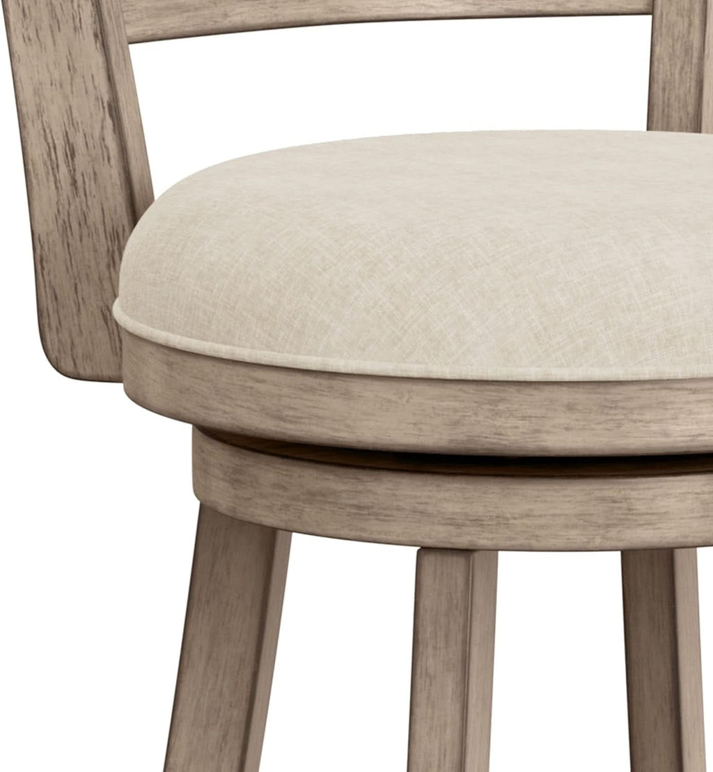 Laymon Modern Wood Bar Height Swivel Stool Gray Brown