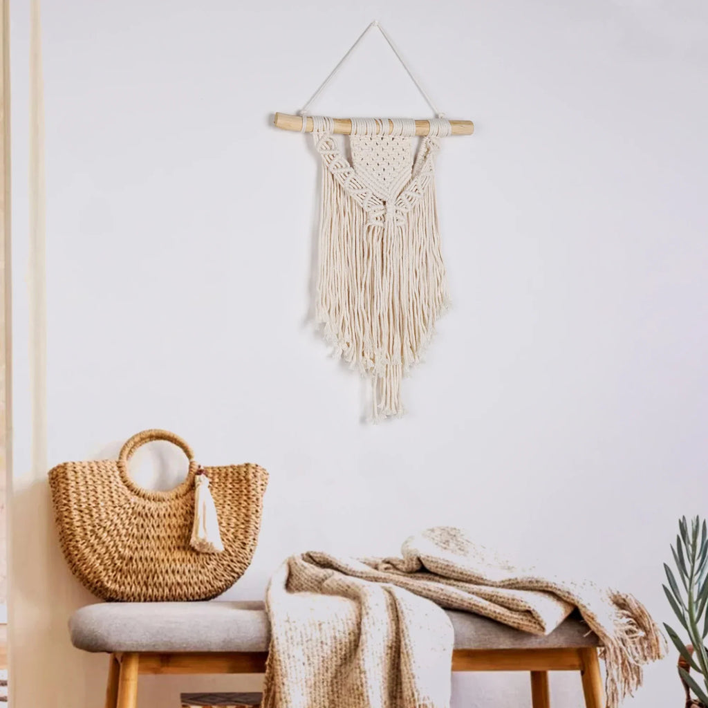DecorBites™ Macrame Woven Wall Hanging Boho Home Chic Bohemian Geometric Art Decor Beautiful Apartment Dorm Room Decoration Tapestry