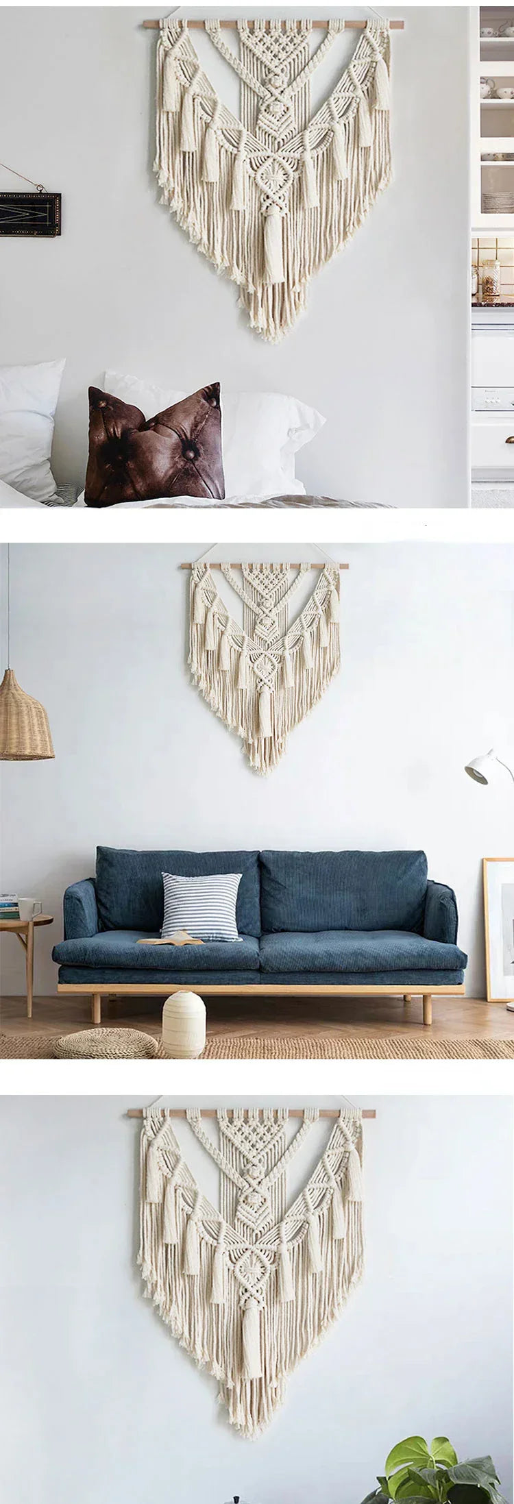DecorBites™ Macrame Woven Wall Hanging Boho Home Chic Bohemian Geometric Art Decor Beautiful Apartment Dorm Room Decoration Tapestry
