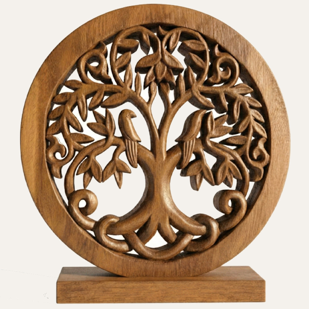 Mauk Tree of Life Wooden Sculpture(Medium) – Hand-Carved Decorative Art | Decozen Luxe, Gift for Mom