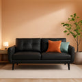 Mid Century Modern Black Loveseat Sofa for Small Spaces