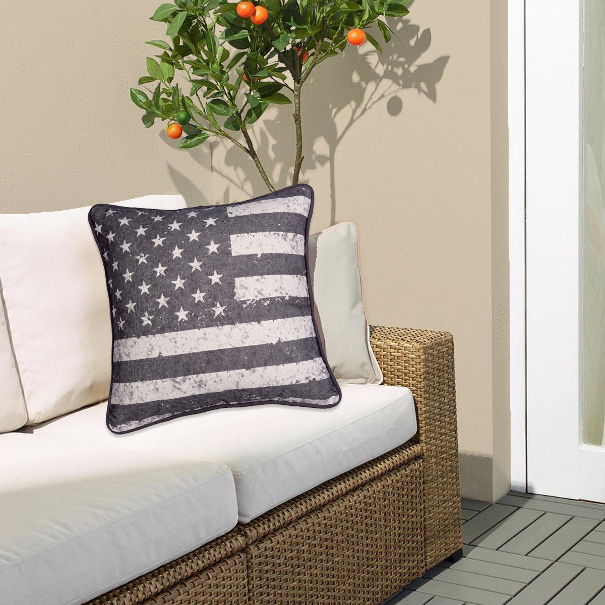 Patriotic Design Printed Throw Pillow Cover - Set of 3, 18 x 18 Inches