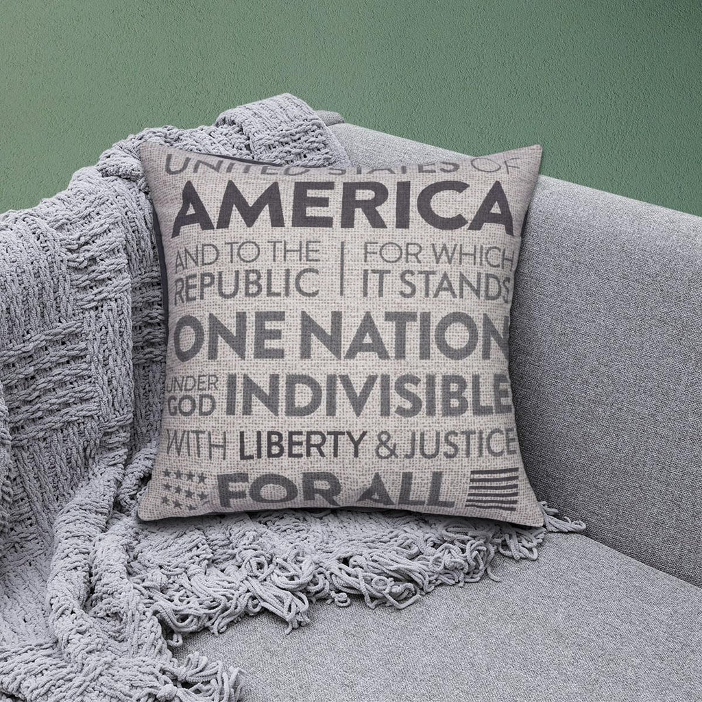 Patriotic Design Printed Throw Pillow Cover - 18 x 18 Inches