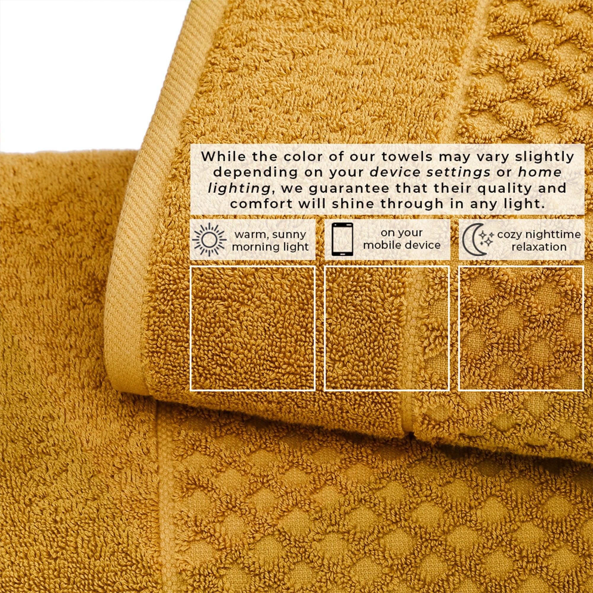 Cotton Diamond Waffle Weave Bath Towel Set - Grayson Collection