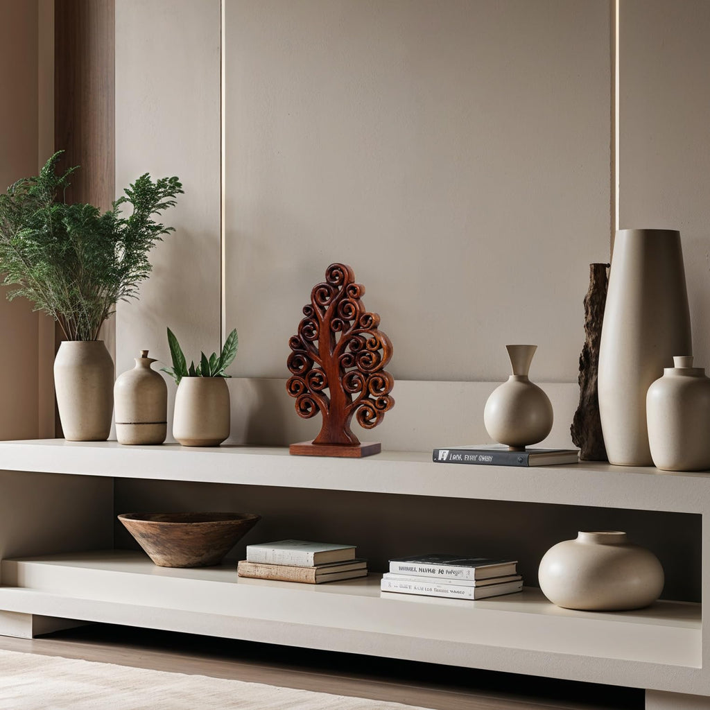 Mccaullie Tree of Life Wooden Sculpture – Handmade Art | Decozen Luxe