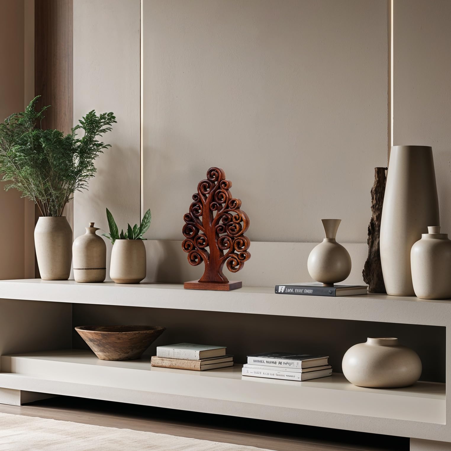 Mccaullie Tree of Life Wooden Sculpture – Handmade Art | Decozen Luxe