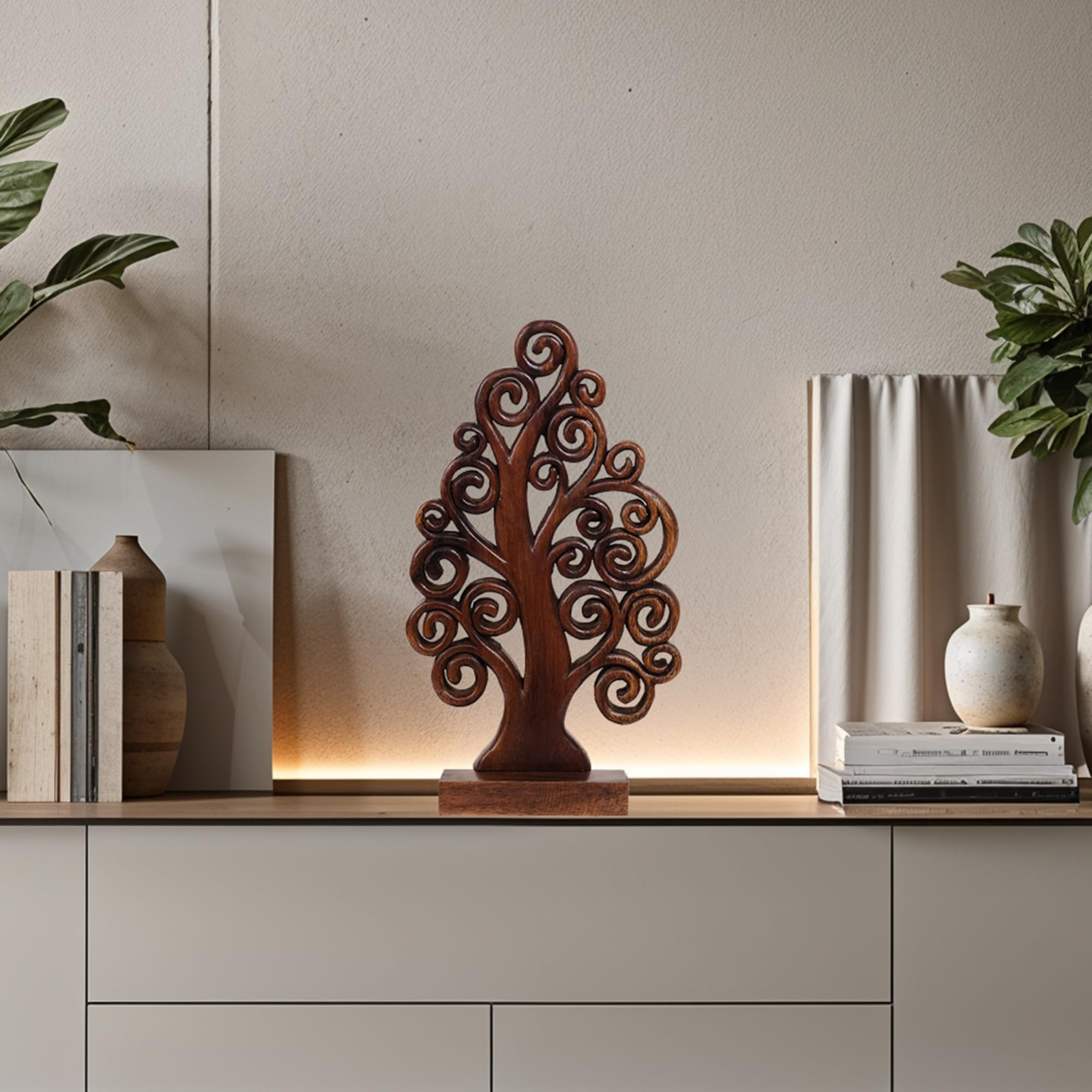 Mccaullie Tree of Life Wooden Sculpture – Handmade Art | Decozen Luxe