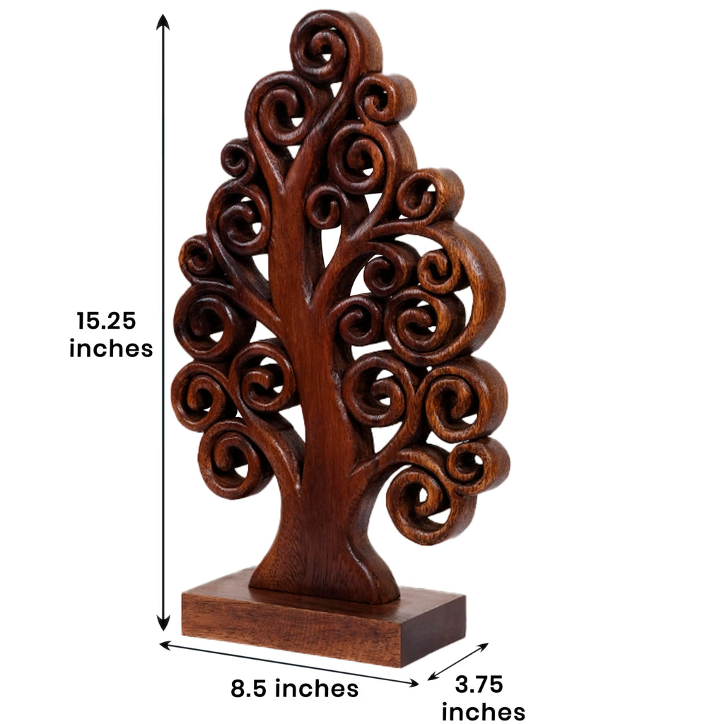 Mccaullie Tree of Life Wooden Sculpture – Handmade Art | Decozen Luxe
