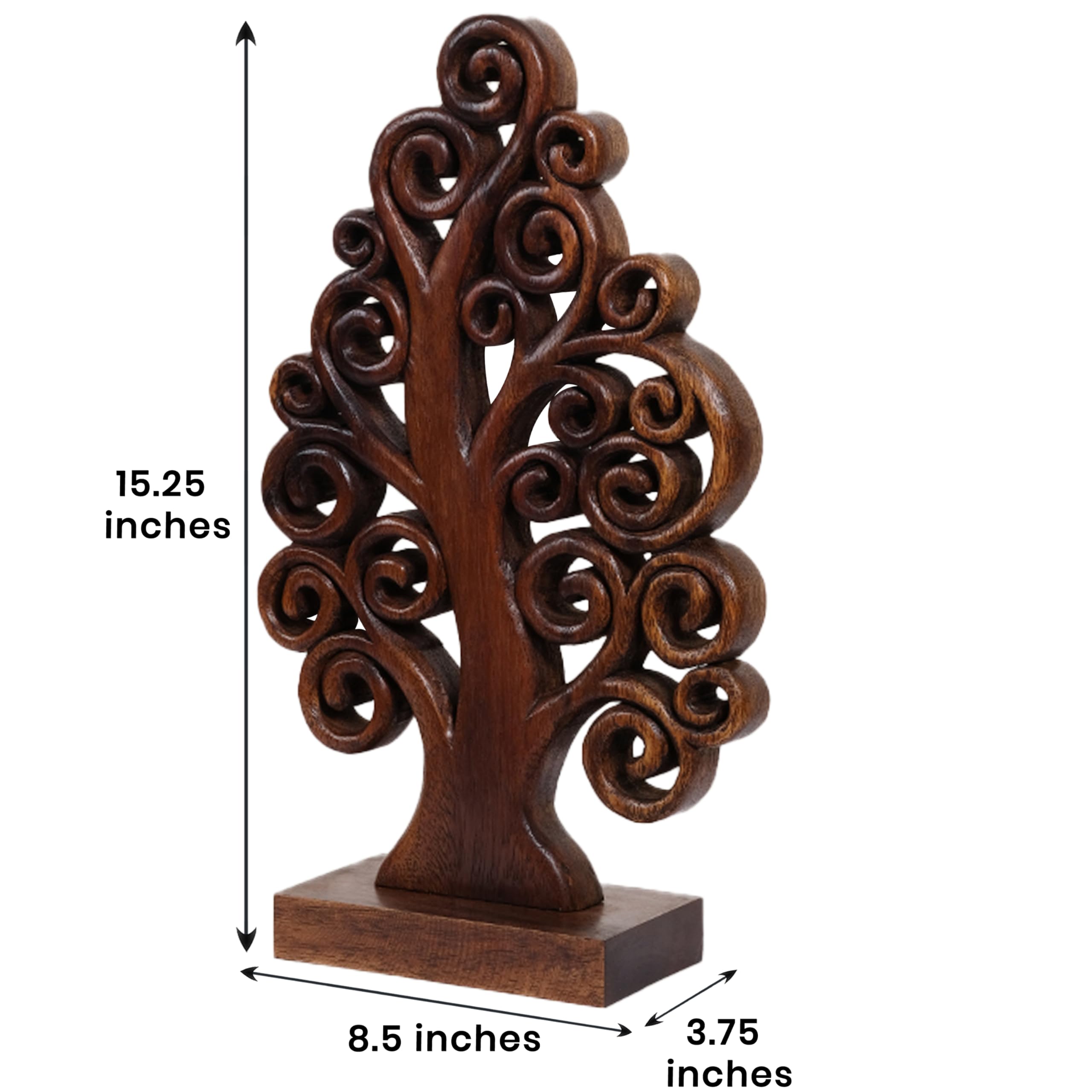 Mccaullie Tree of Life Wooden Sculpture – Handmade Art | Decozen Luxe