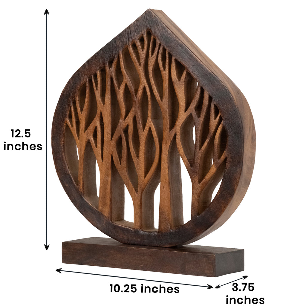 Gift for Mom Fortune Tree – Handmade Wooden Sculpture, Artistic Decorative Home Accent
