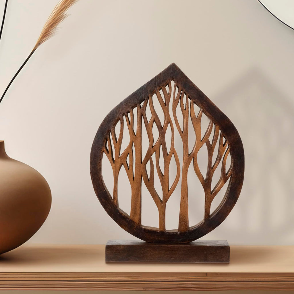 Gift for Mom Fortune Tree – Handmade Wooden Sculpture, Artistic Decorative Home Accent