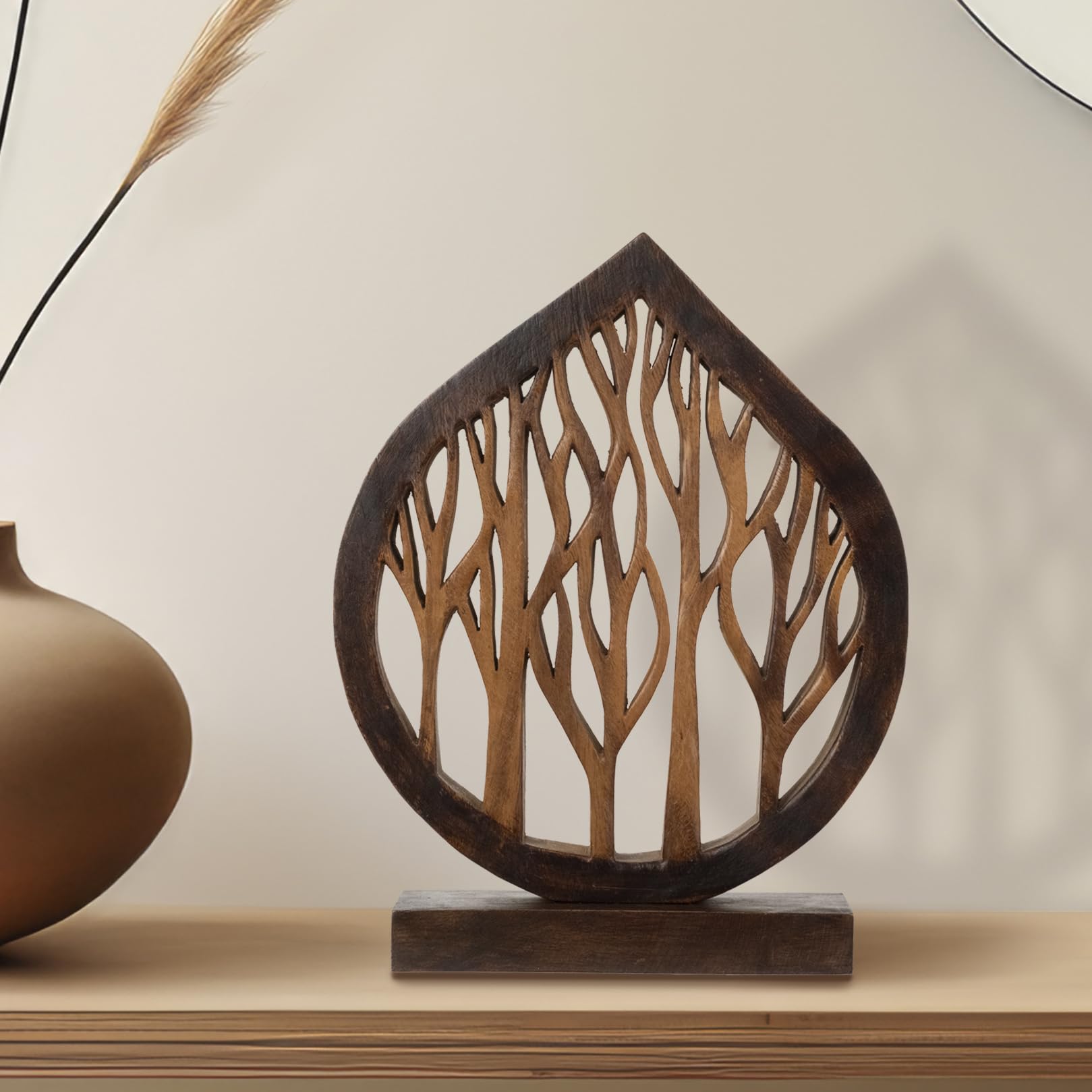 Gift for Mom Fortune Tree – Handmade Wooden Sculpture, Artistic Decorative Home Accent