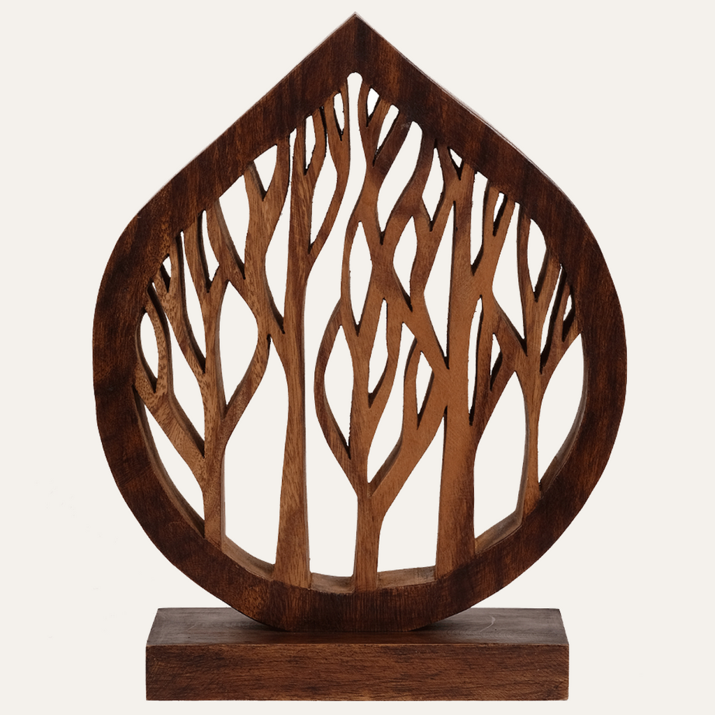 Gift for Mom Fortune Tree – Handmade Wooden Sculpture, Artistic Decorative Home Accent