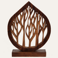 Gift for Mom Fortune Tree – Handmade Wooden Sculpture, Artistic Decorative Home Accent