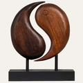 Harmony Flow – Hand Carved Yin Yang Wooden Sculpture, Artistic Home and Farm House Decor, Gift for Mom
