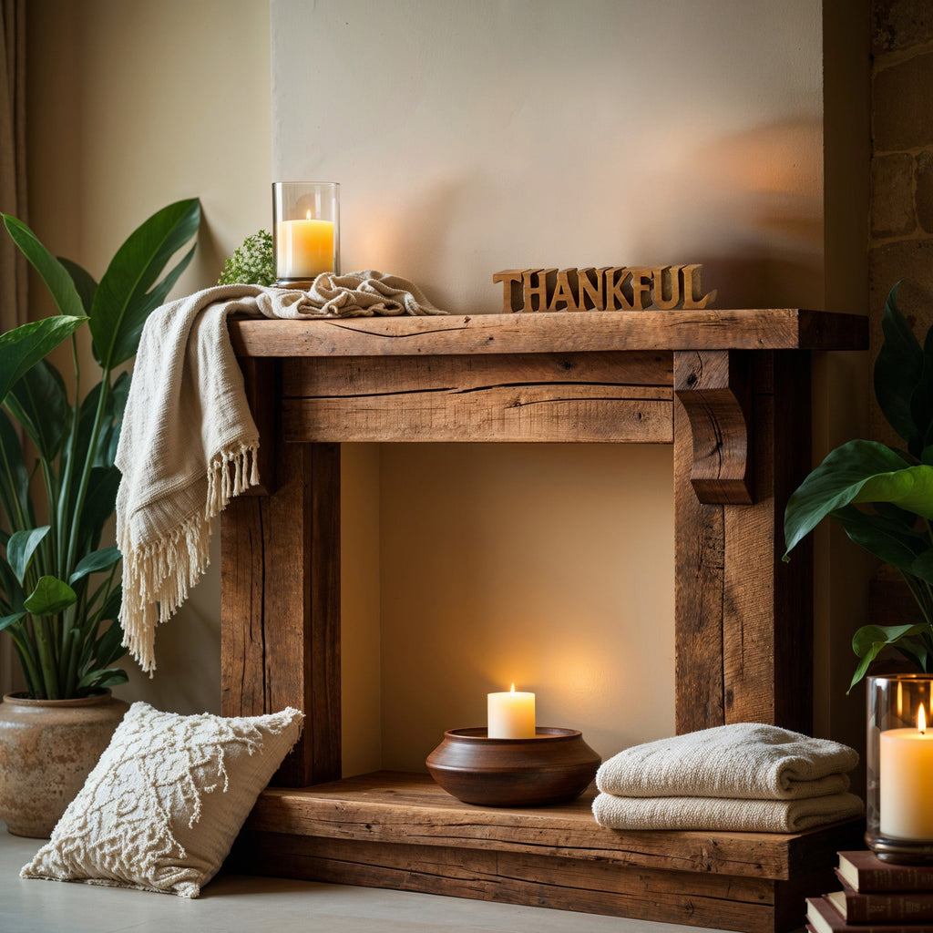 Thankful Wooden Sculpture – Hand-Carved Gift of Gratitude | Decozen Luxe, Gift for Mom