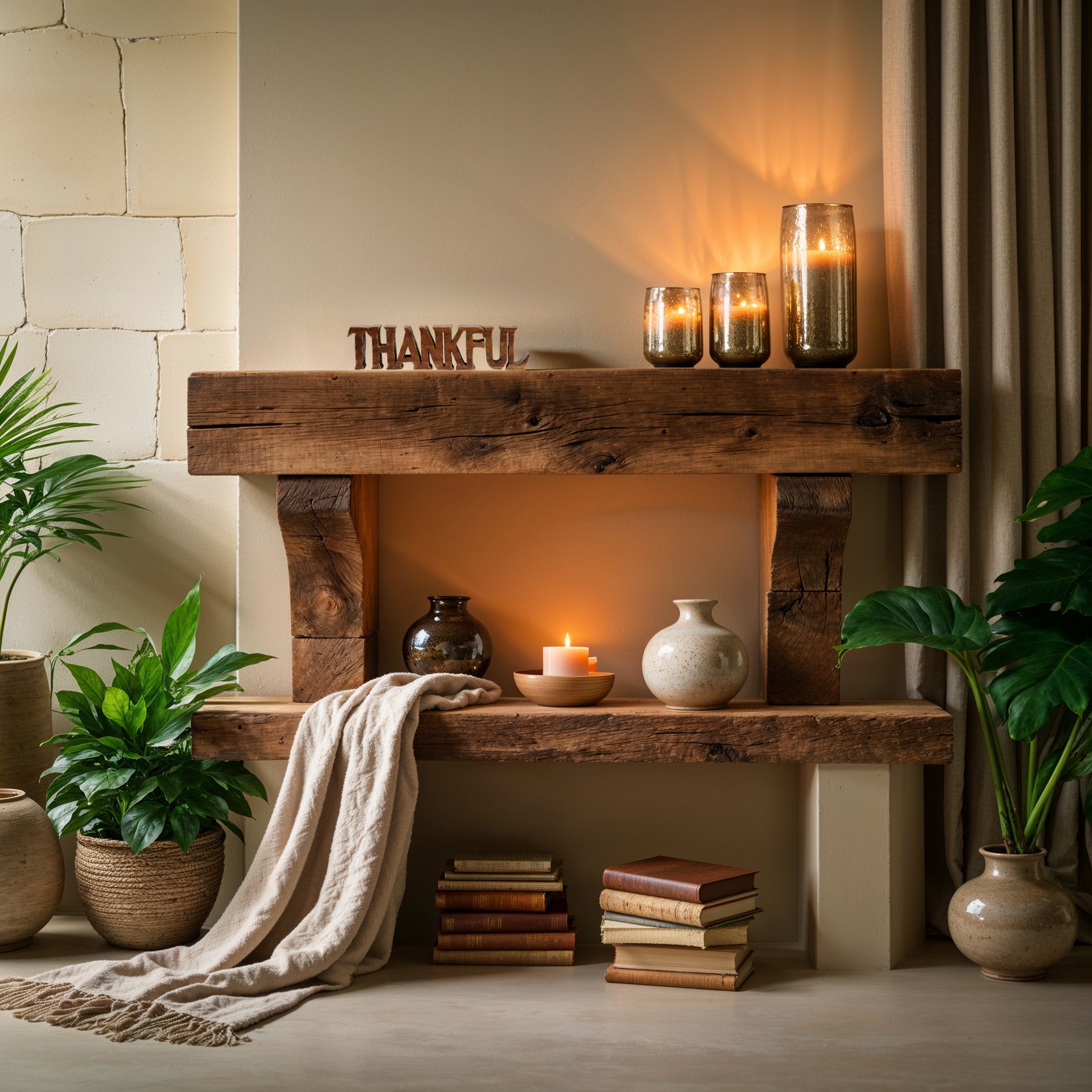 Thankful Wooden Sculpture – Hand-Carved Gift of Gratitude | Decozen Luxe, Gift for Mom