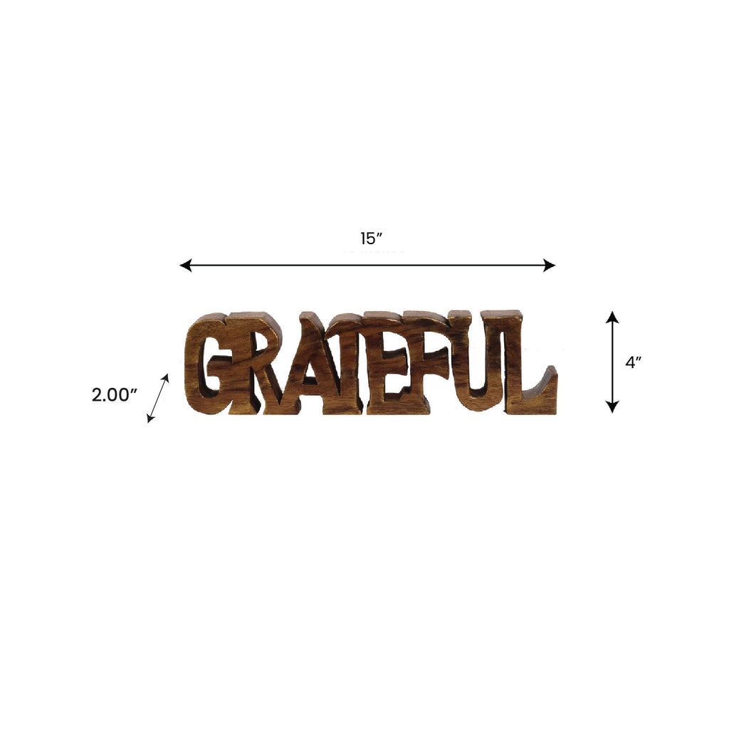 Gratitude Bloom – Hand-Carved Wooden Sculpture, Elegant Decorative Home Art, Gift for Mom