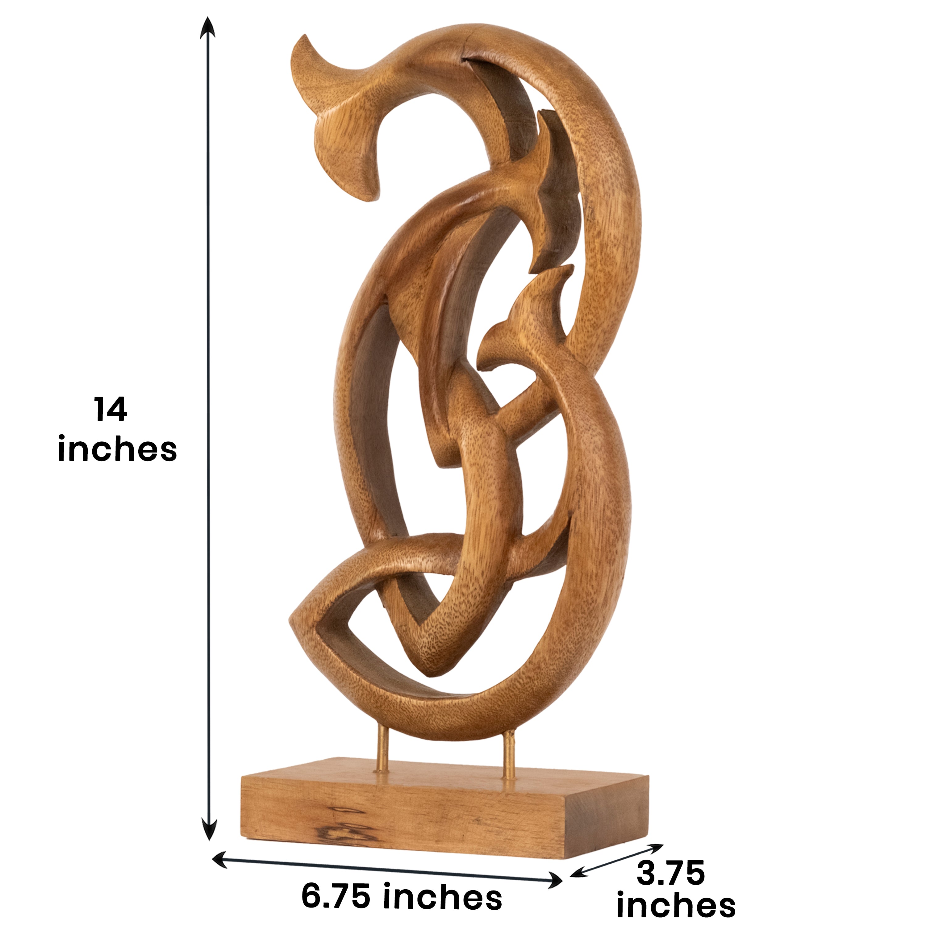 Macaluso Lucky Fish Handmade Wooden Sculpture – Artistic Home Décor