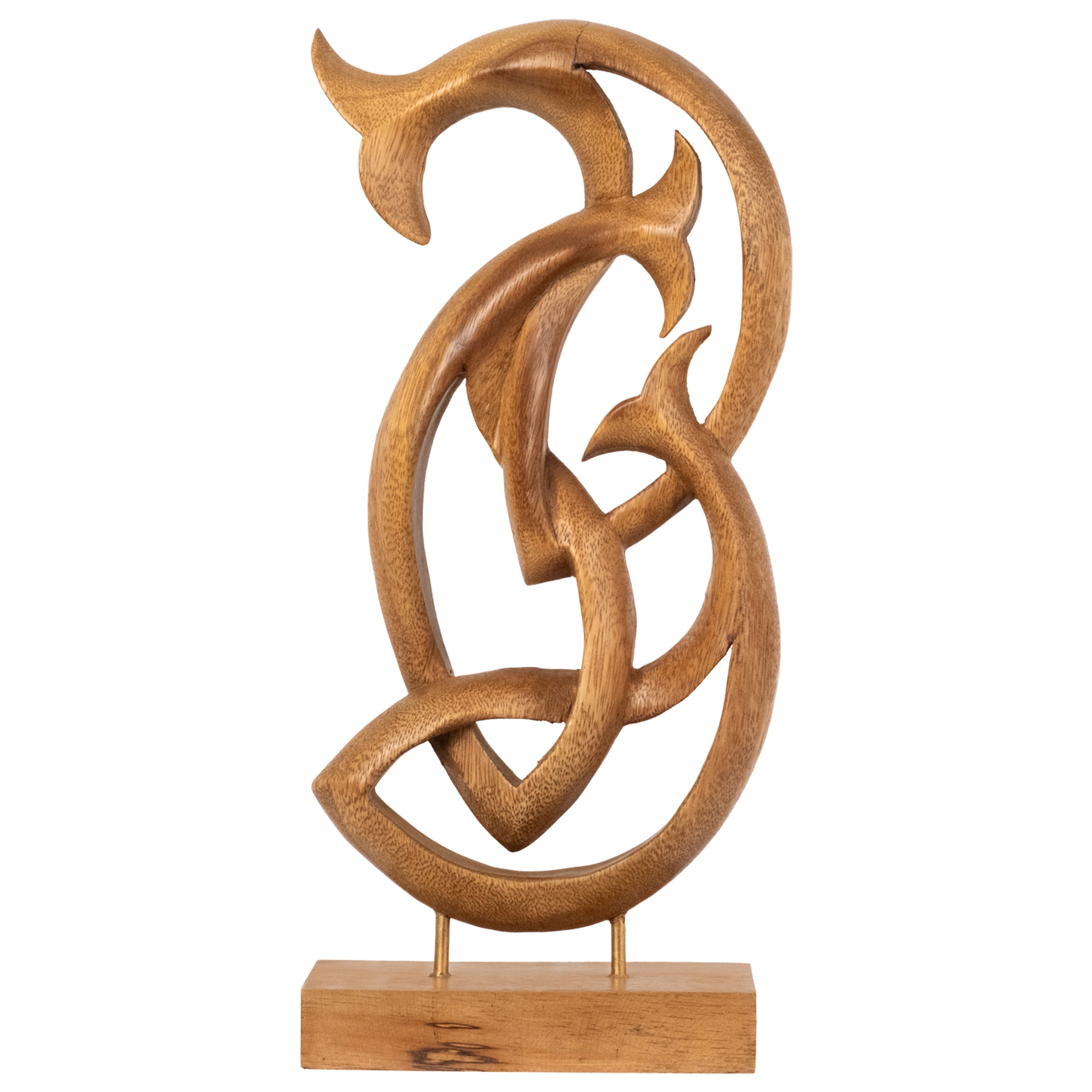 Macaluso Lucky Fish Handmade Wooden Sculpture – Artistic Home Décor