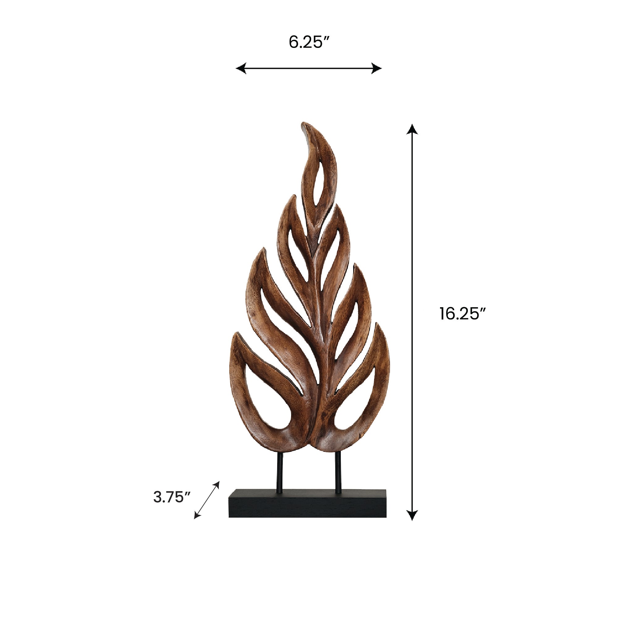 Madilyn Leaf – Hand-Carved Wooden Sculpture, Artistic Home Décor