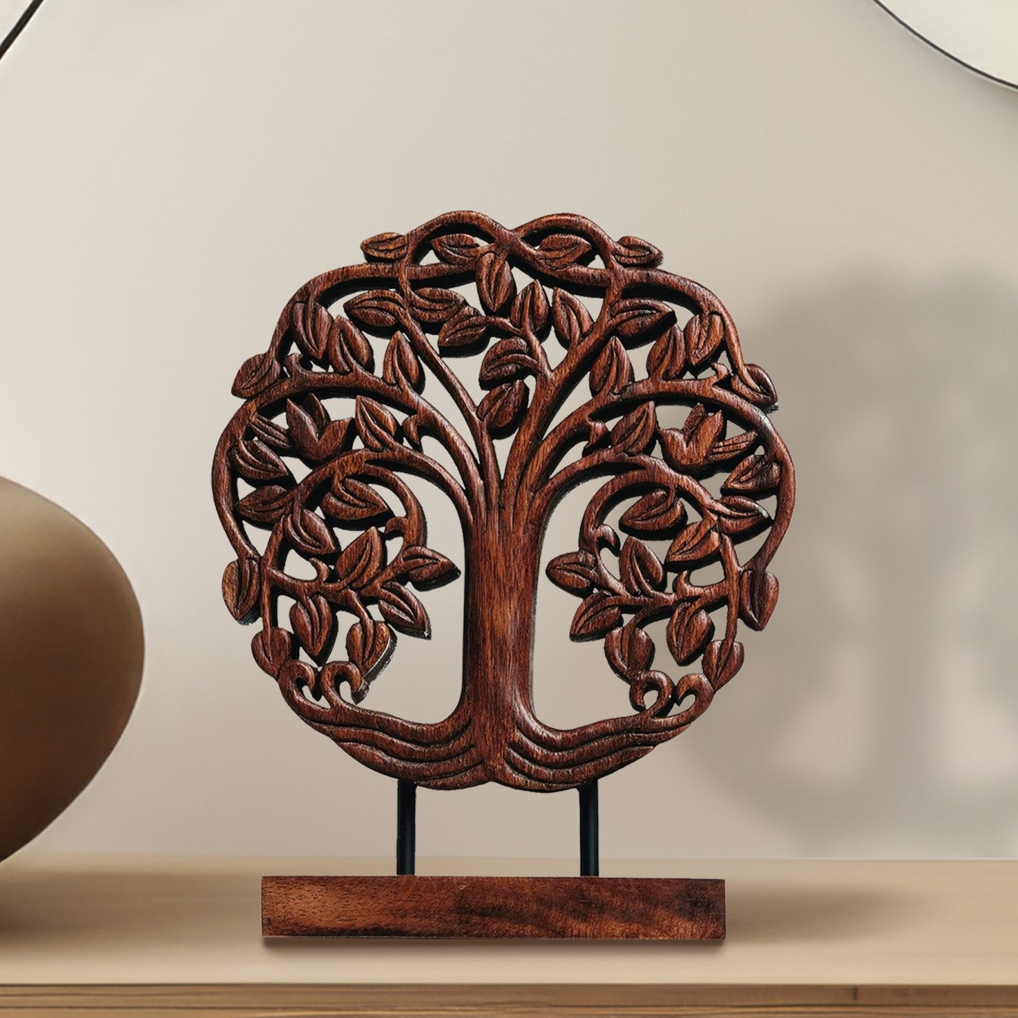 Trezevant Tree of Life Wooden Sculpture(Medium) – Handmade Decorative Art | Decozen Luxe