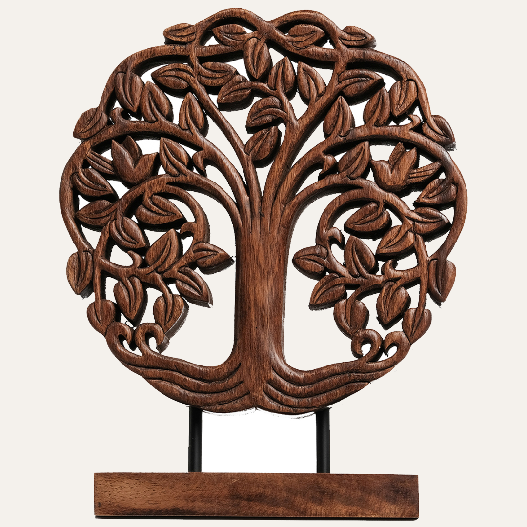 Trezevant Tree of Life Wooden Sculpture(Medium) – Handmade Decorative Art | Decozen Luxe