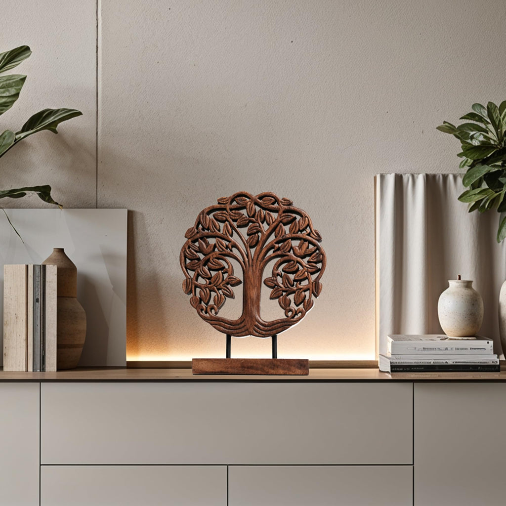 Trezevant Tree of Life Wooden Sculpture(Medium) – Handmade Decorative Art | Decozen Luxe