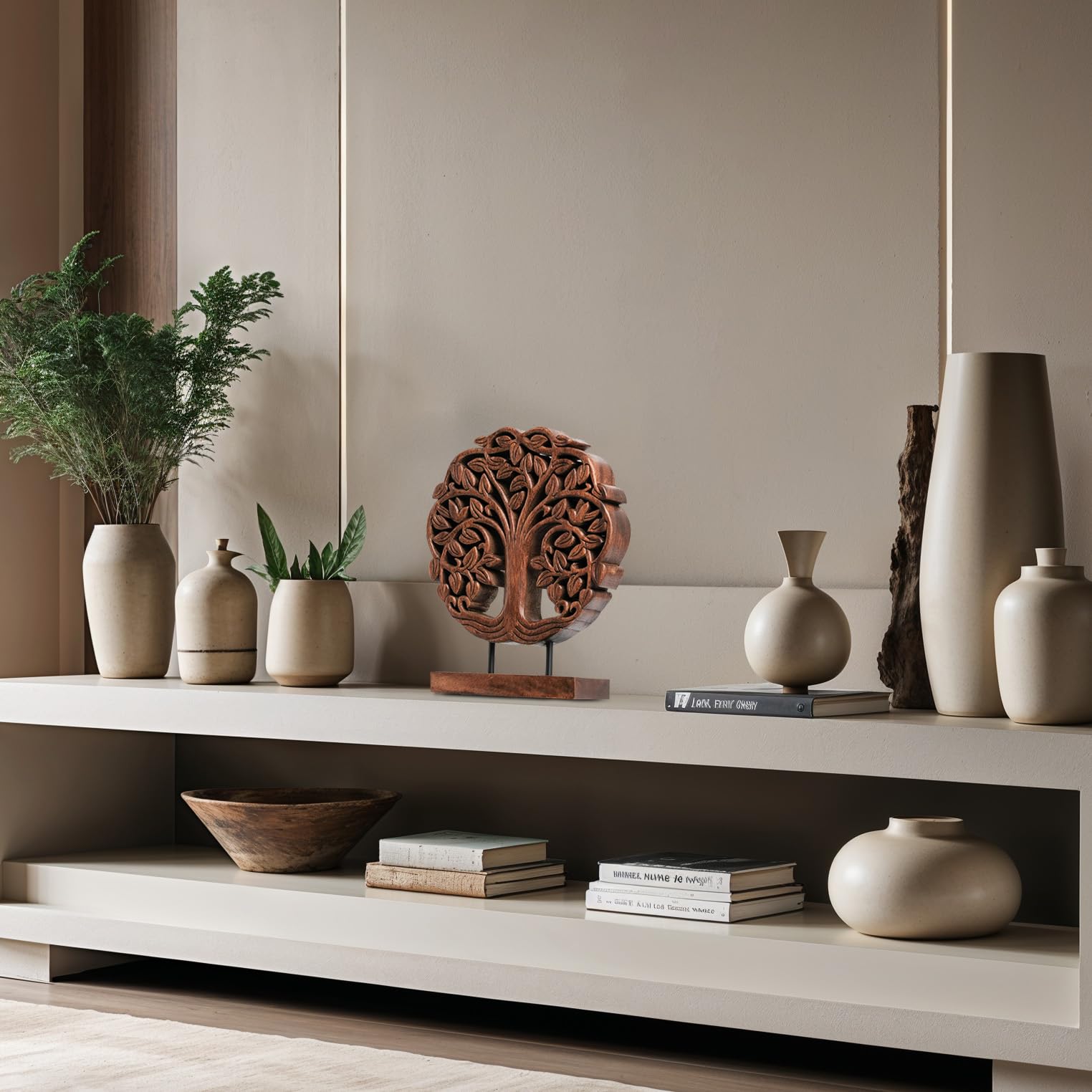Trezevant Tree of Life Wooden Sculpture(Medium) – Handmade Decorative Art | Decozen Luxe