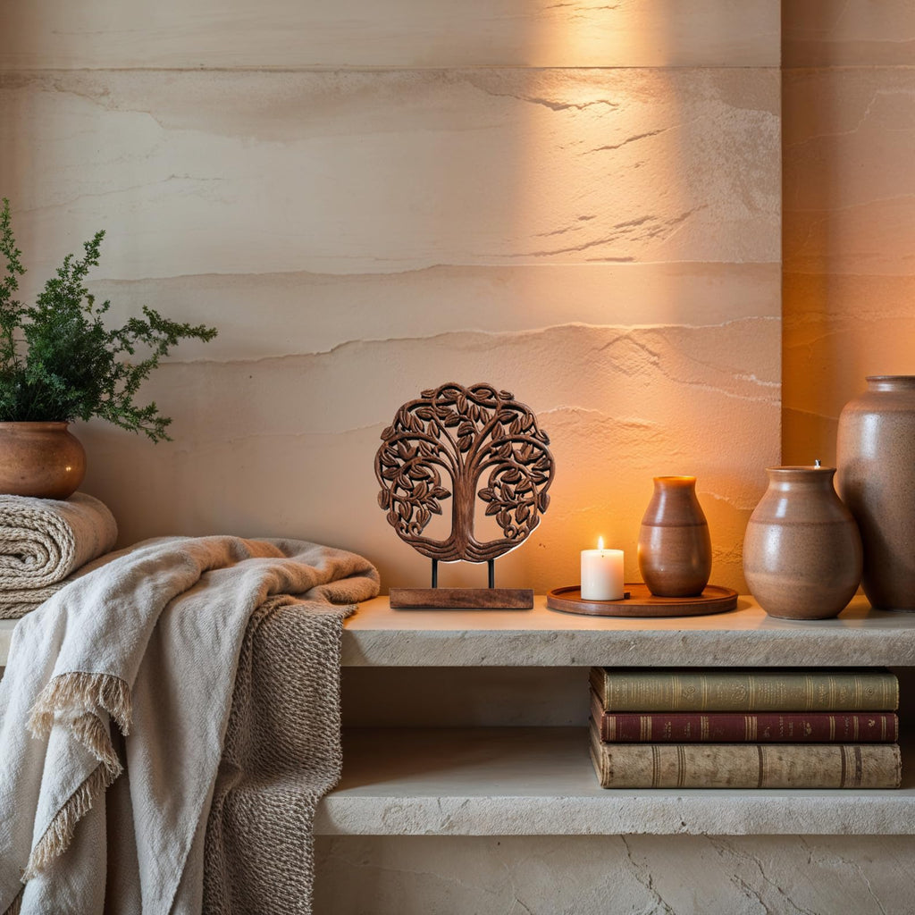 Trezevant Tree of Life Wooden Sculpture(Medium) – Handmade Decorative Art | Decozen Luxe