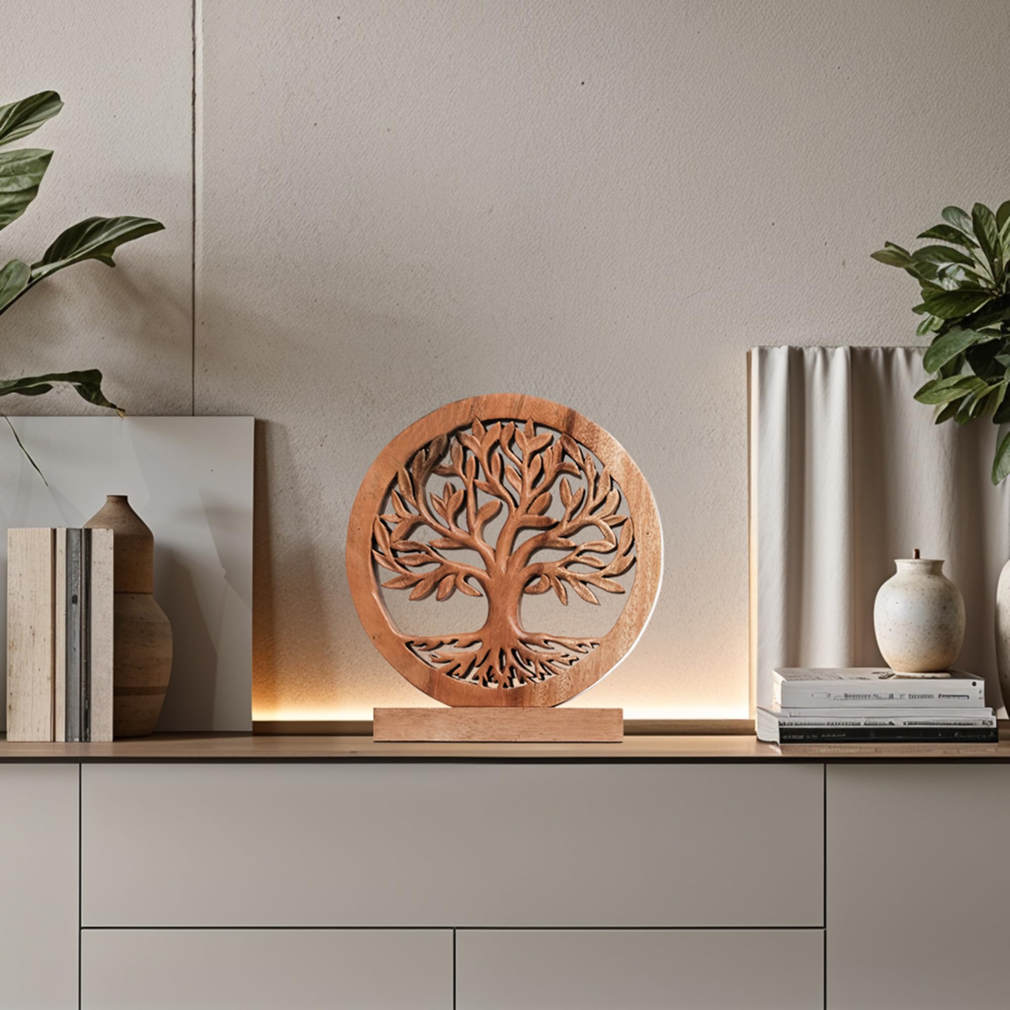 Cloverly Tree of Life Wooden Sculpture(Medium) – Handmade Decorative Art | Decozen Luxe, Gift for Mom
