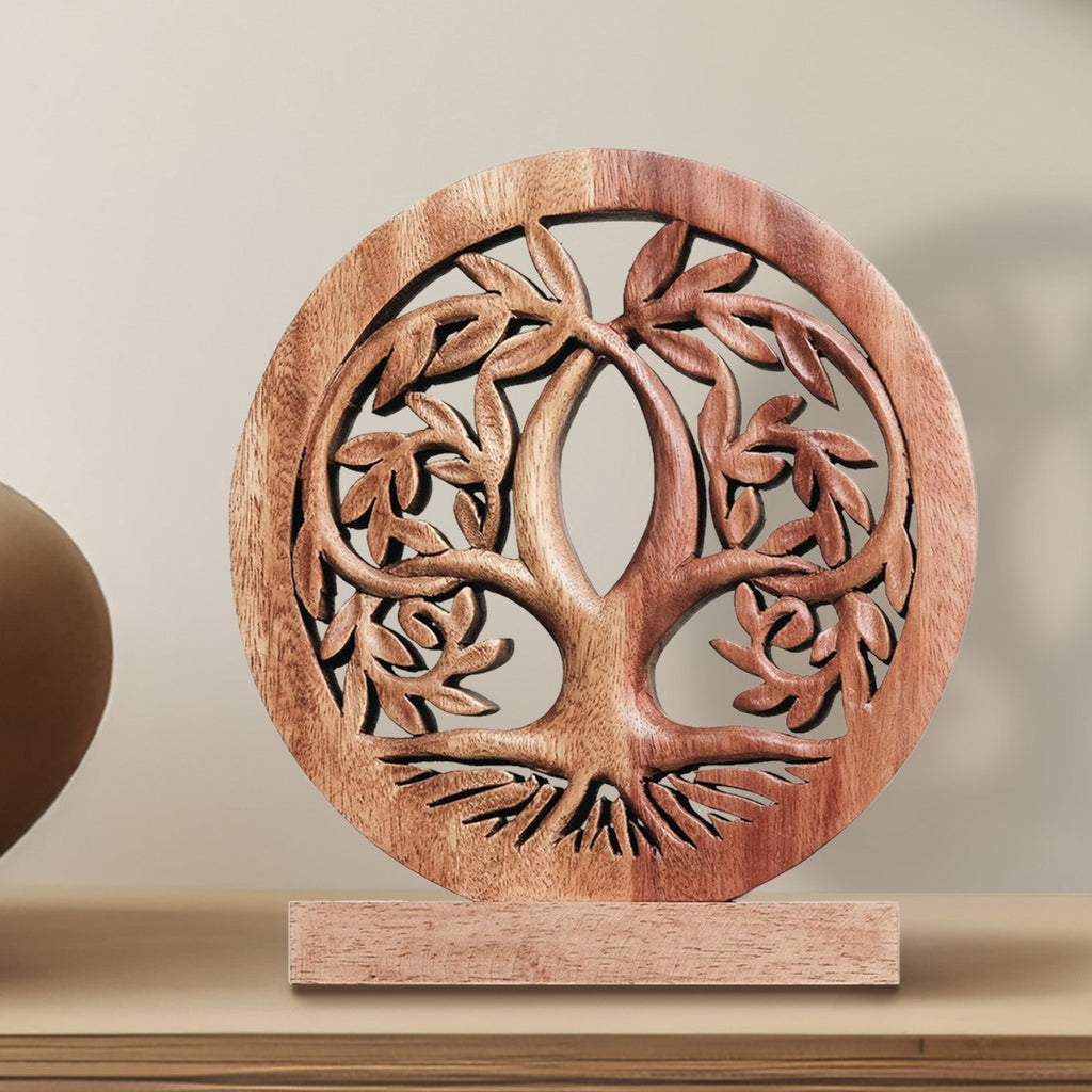 Tribune Tree of Life Wooden Sculpture(Medium) – Handmade Decorative Art | Decozen Luxe, Gift for Mom
