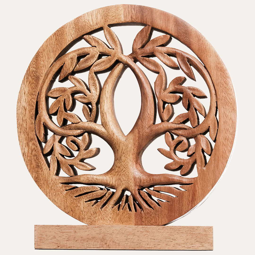 Tribune Tree of Life Wooden Sculpture(Medium) – Handmade Decorative Art | Decozen Luxe, Gift for Mom