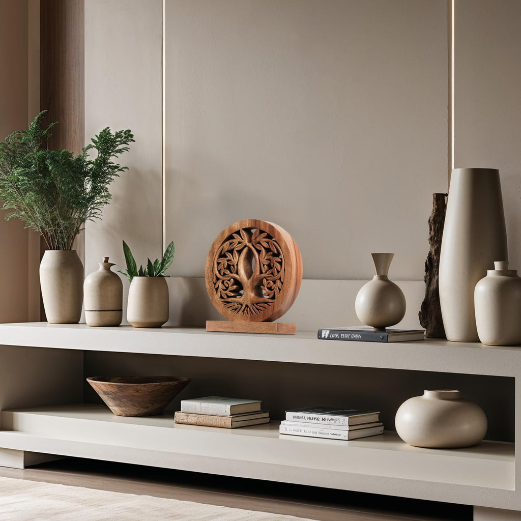 Tribune Tree of Life Wooden Sculpture(Medium) – Handmade Decorative Art | Decozen Luxe, Gift for Mom