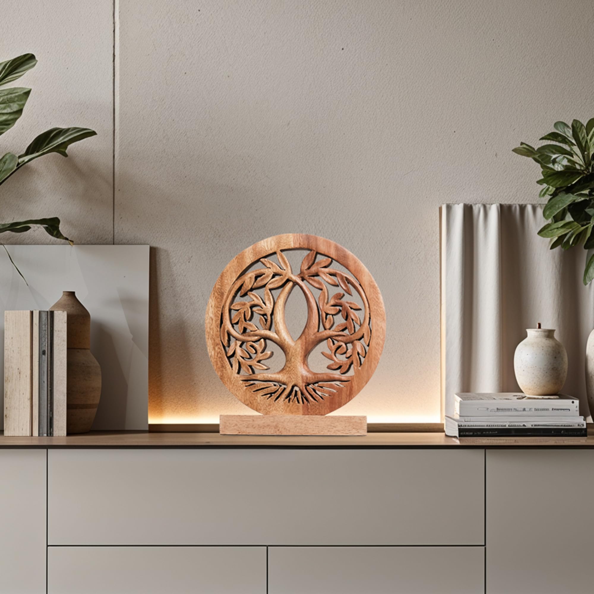 Tribune Tree of Life Wooden Sculpture(Medium) – Handmade Decorative Art | Decozen Luxe, Gift for Mom