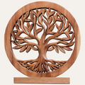 Sacred Roots – Hand-Carved Tree of Life Wooden Sculpture(Large), Artistic Home Décor, Gift for Mom
