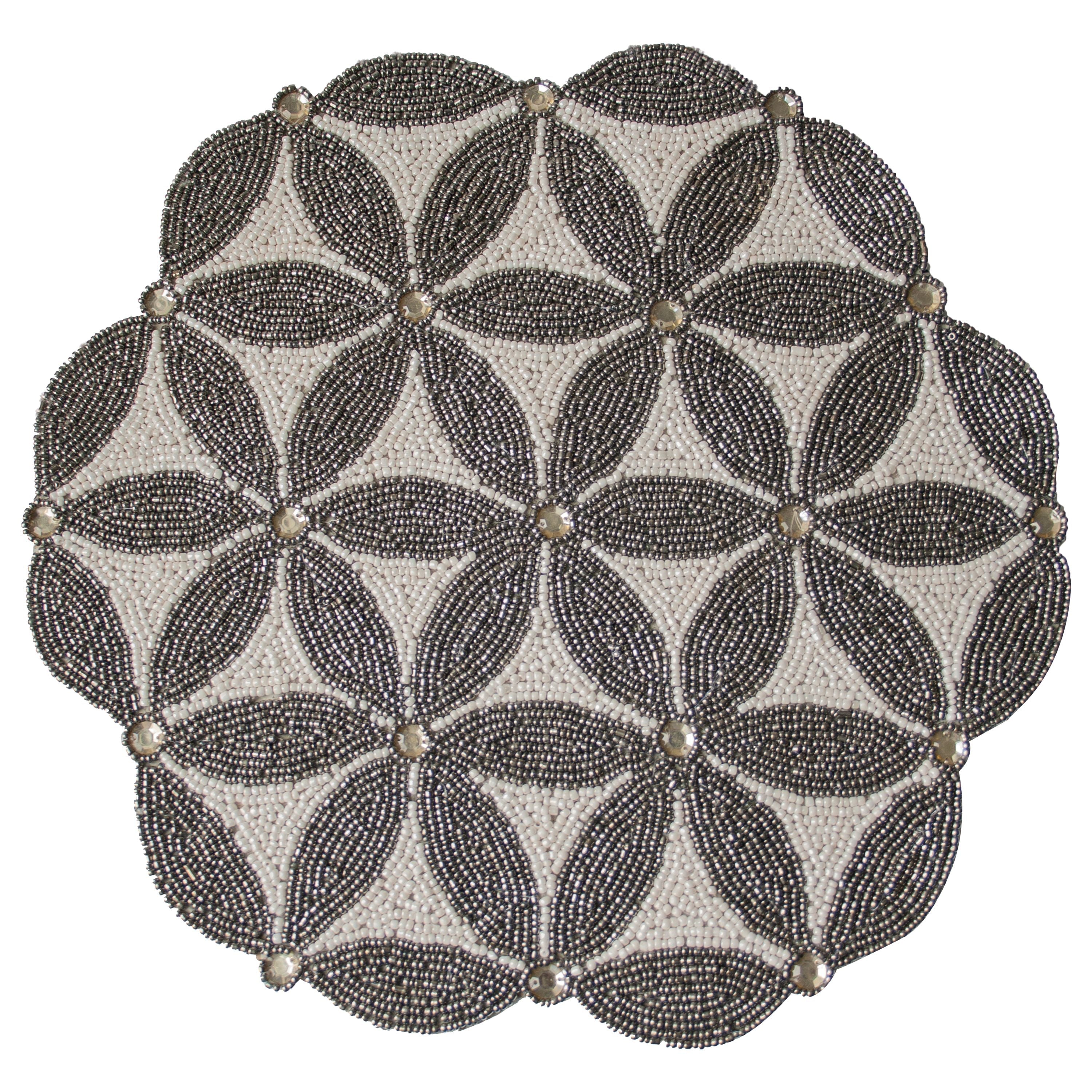 The Naughton Beaded Placemats – Luxurious Decorative Dining Table Décor 14 inch