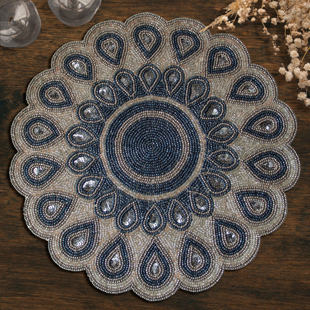 The Dodgens Charger Plates Beaded Placemats