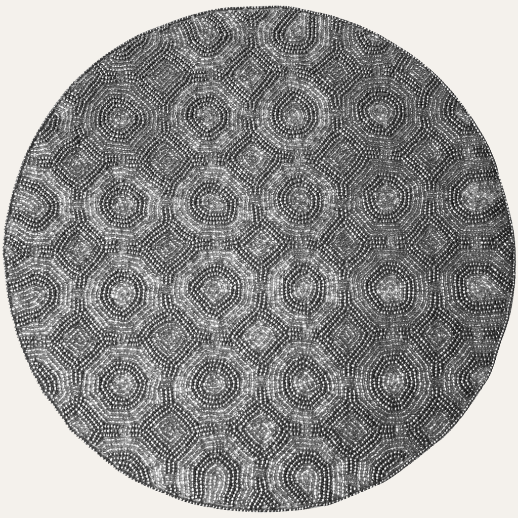 Adella Bloom Beaded Placemats - Decorative Dining Table Décor 14 inch