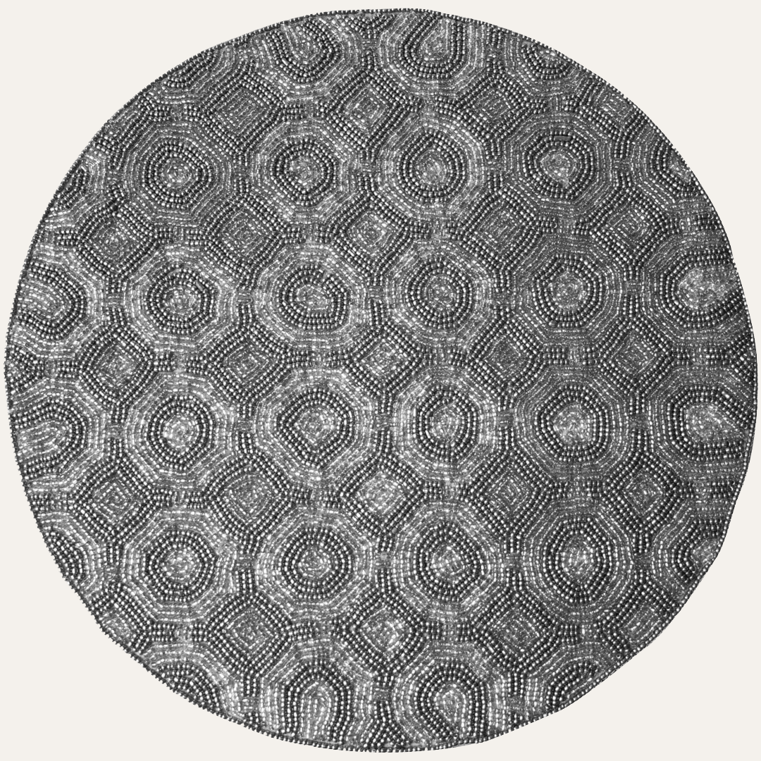 Adella Bloom Beaded Placemats - Decorative Dining Table Décor 14 inch