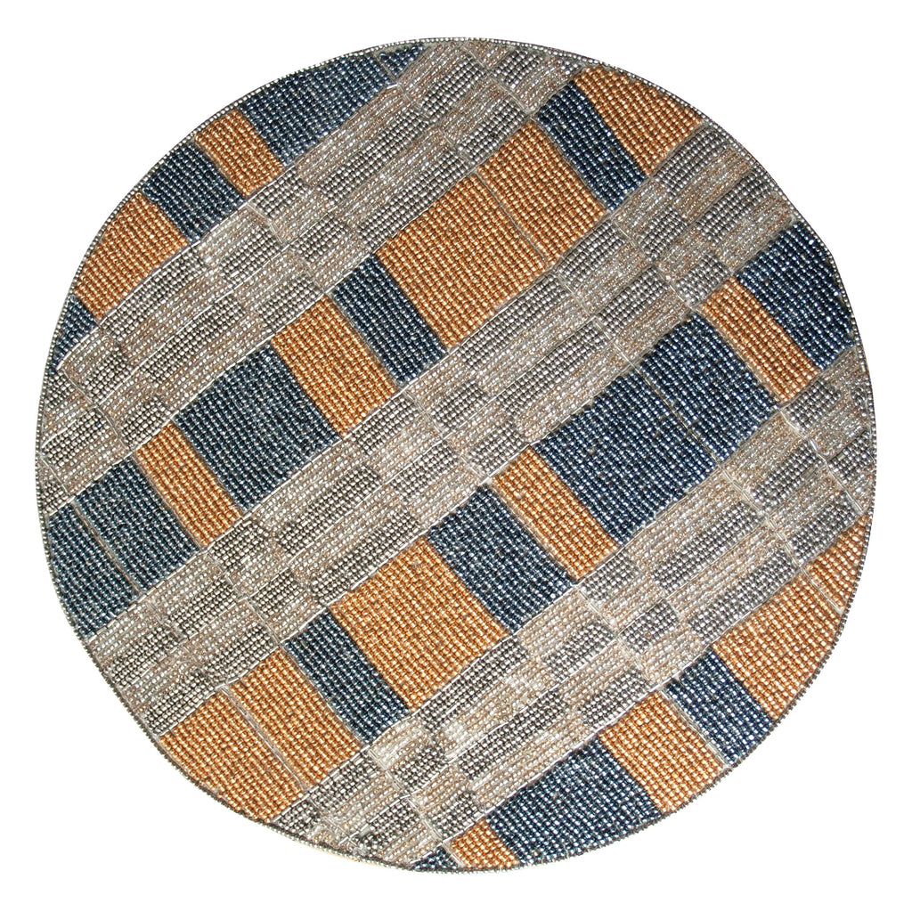 Luna Crest – Elegant Beaded Placemats, Luxurious Decorative Dining Table Décor 14 inch